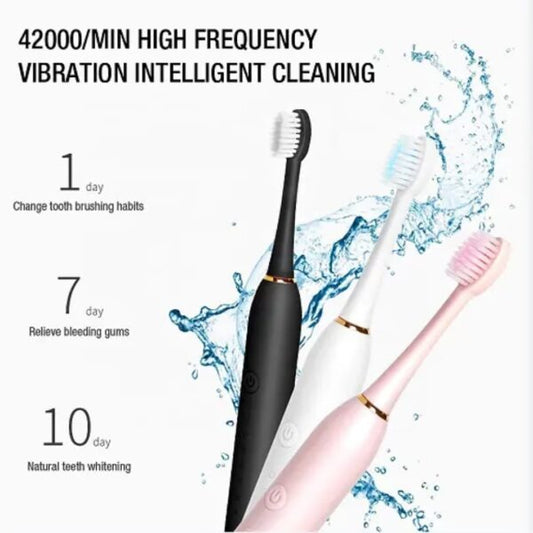 Electric Toothbrush – Rechargeable Sonic Cleaning Toothbrush with Soft Bristles