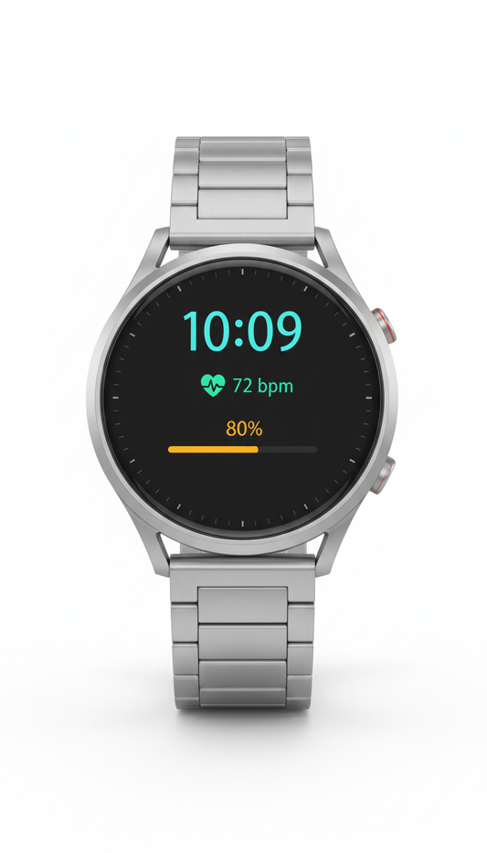 Stainless Steel Fitness Smartwatch