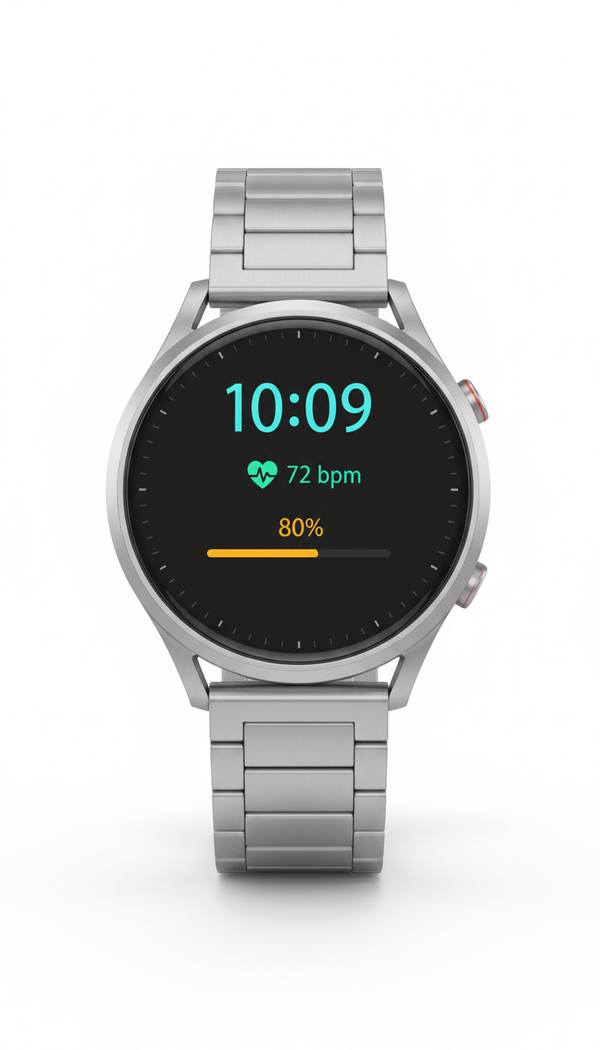 Stainless Steel Fitness Smartwatch
