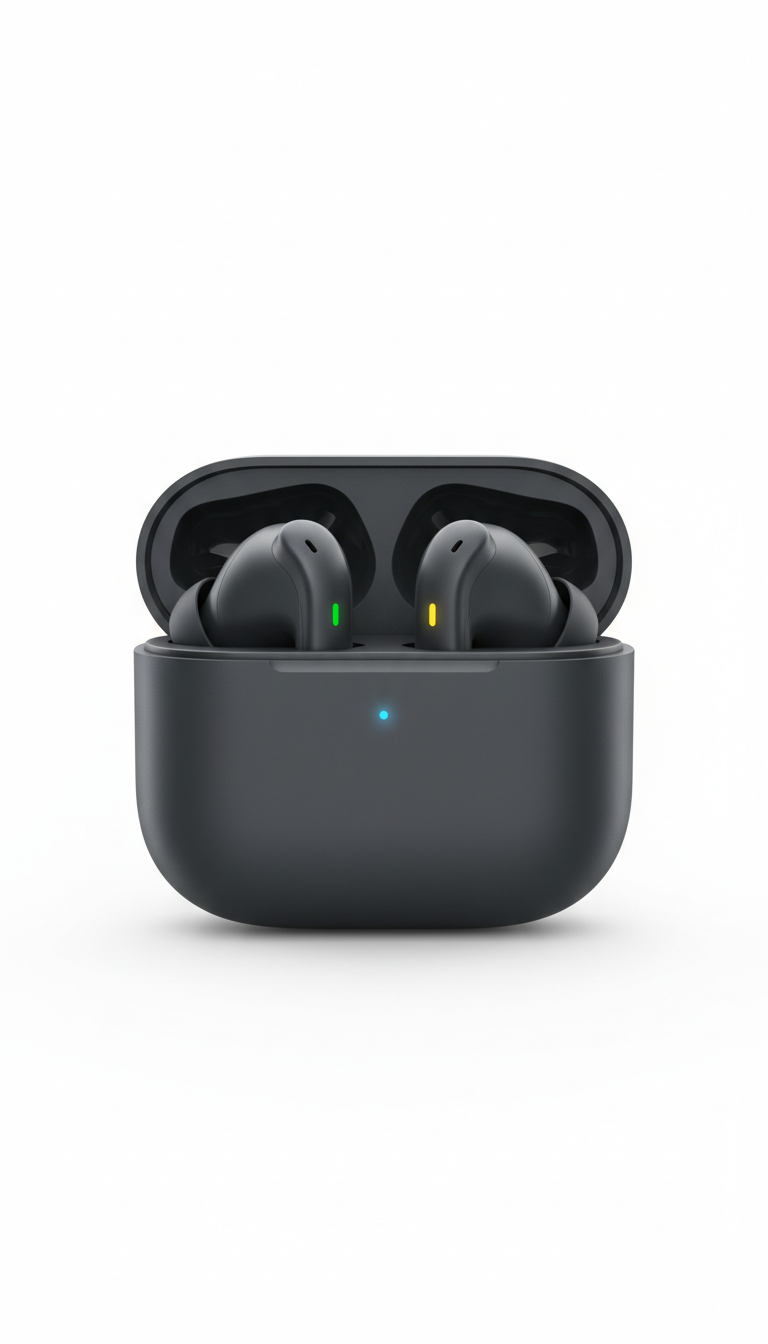 Graphite Wireless Earbuds With Charging Case